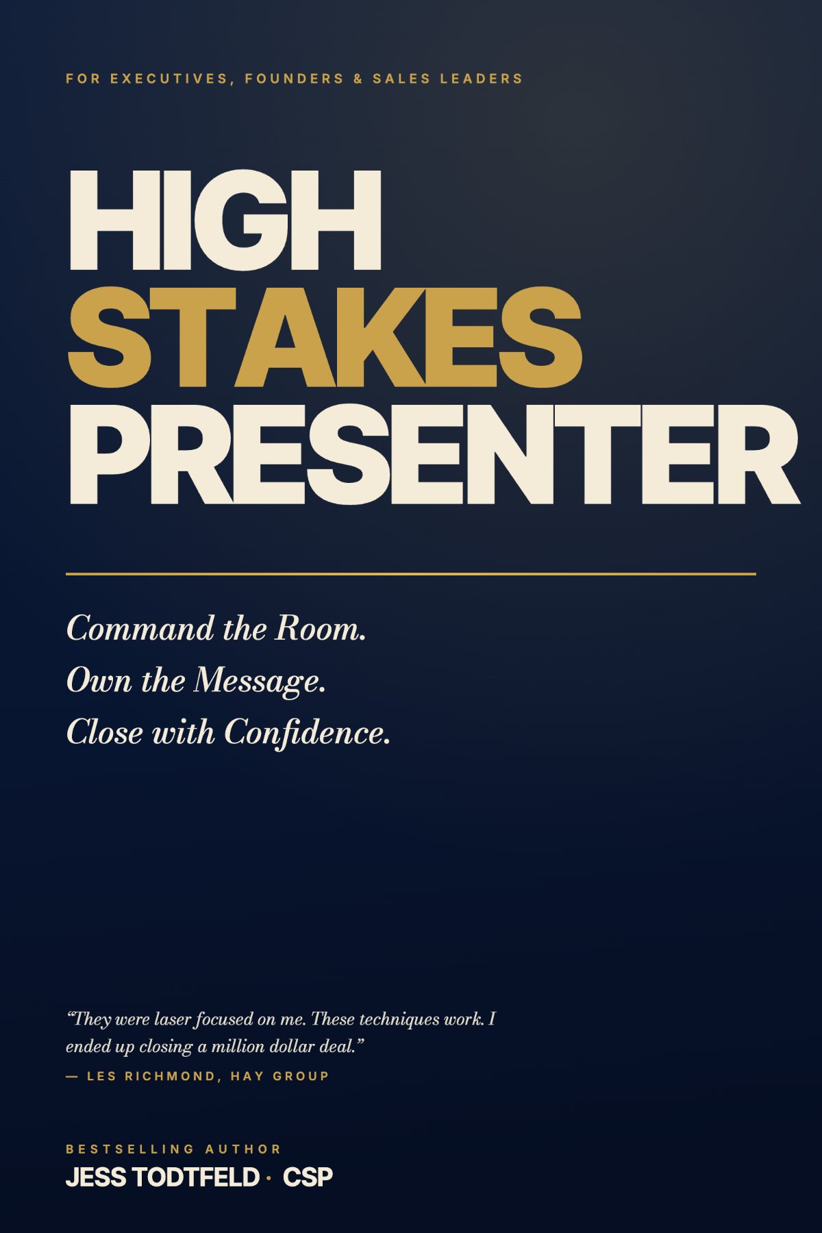 High Stakes Presenter book cover, by Jess Todtfeld